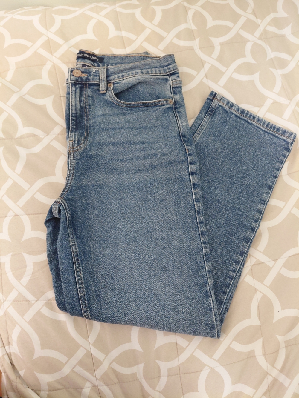 Calvin Klein Jeans Straight Leg Light Blue Denim Jeans